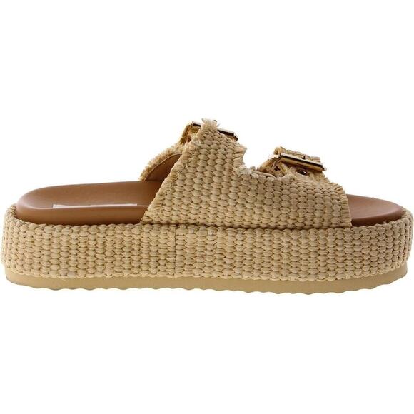 Steve Madden Women's Karrigan Slide Sandal, Natural Size 6.5 - Picture 2 of 3
